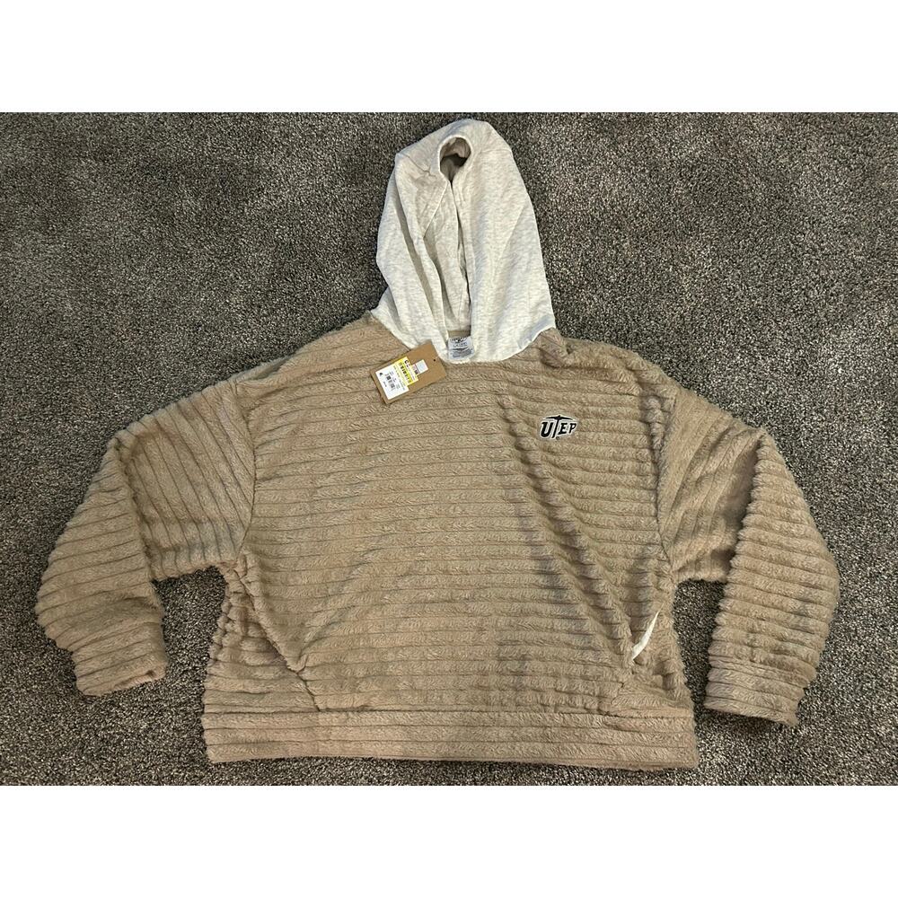 UTEP Miners Tan Women's XL Rivalry Threads Fleece Pullover Sweatshirt (NWT)